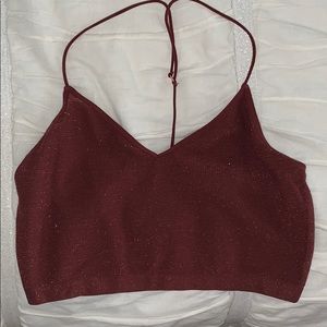 Glittery maroon bralette/top